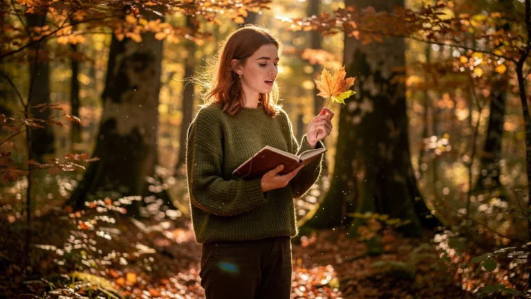 Apprendre à lire les saisons en temps réel dans une forêt d'automne aux couleurs vibrantes