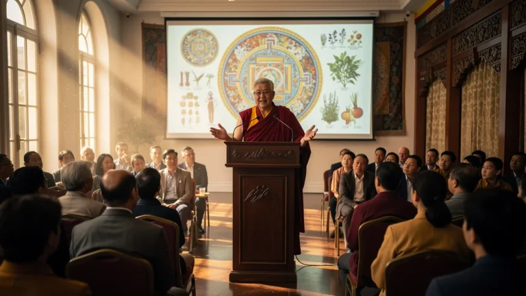 Conférence Sowa Rigpa à Paris redéfinissant les idées reçues sur la tradition ancienne tibétaine